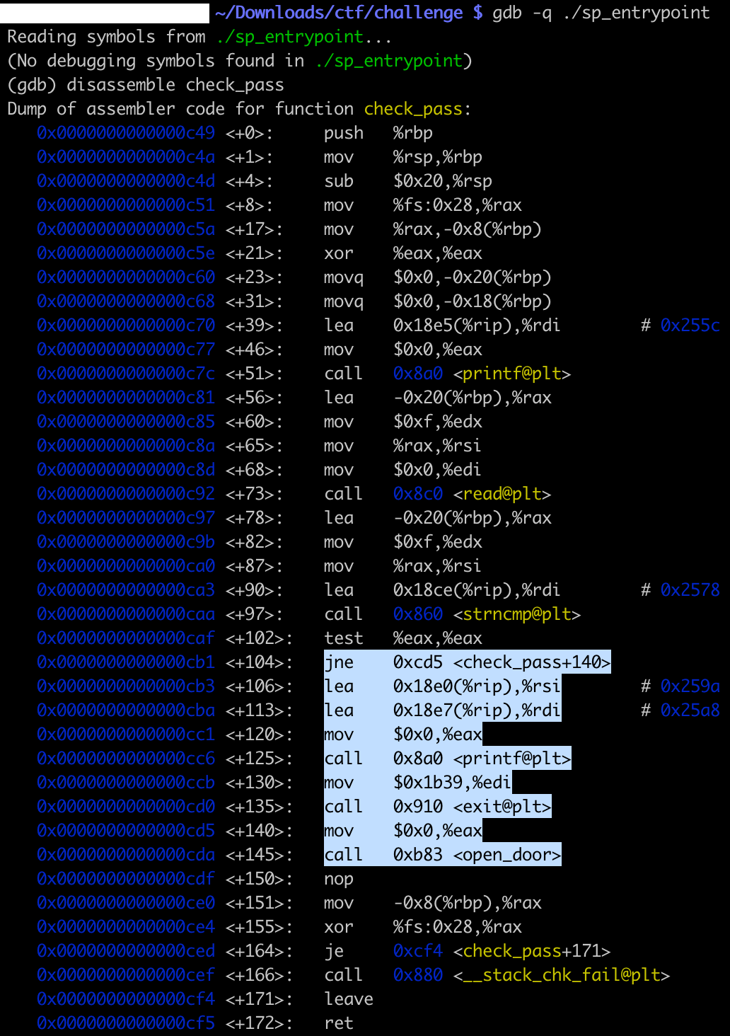 Decompile gdb